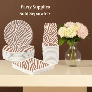 Serviette En Papier Zebra Print-Mocha Mousse