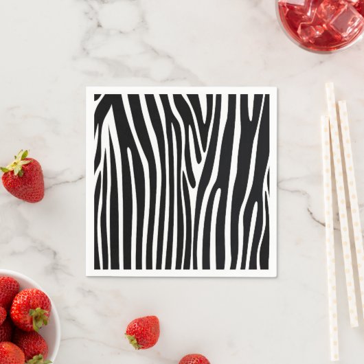 Serviette En Papier Zebra Print Safari Papier animal Napkins (En situation)