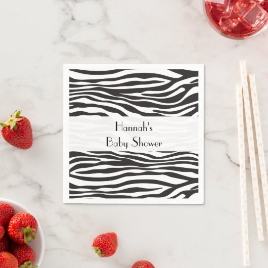 Serviette En Papier Zebra Print, Zebra Stripes, Baby shower (En situation)