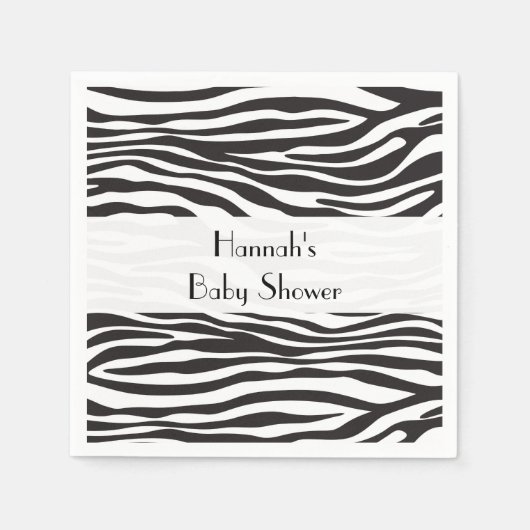 Serviette En Papier Zebra Print, Zebra Stripes, Baby shower (Devant)