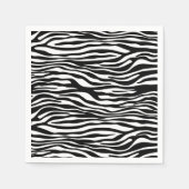 Serviette En Papier Zebra Print, Zebra Stripes, Noir Et Blanc (Devant)