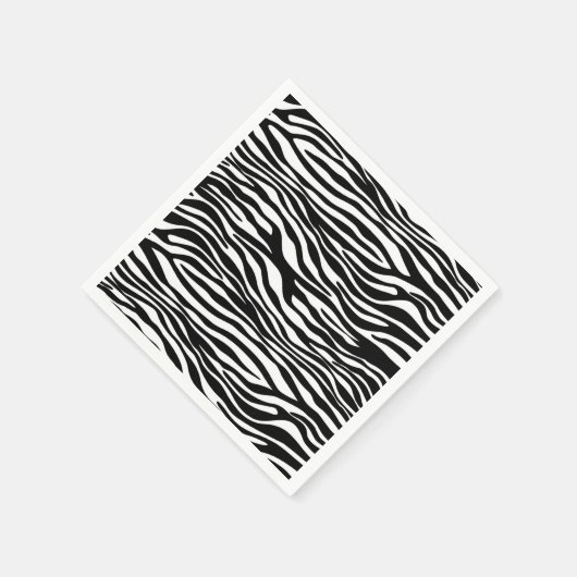 Serviette En Papier Zebra Print, Zebra Stripes, Noir Et Blanc (Coin)