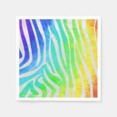 Serviette En Papier Zebra Rainbow et White Print (Devant)