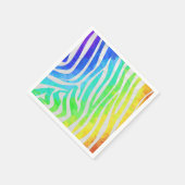Serviette En Papier Zebra Rainbow et White Print (Coin)