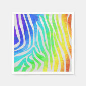 Serviette En Papier Zebra Rainbow et White Print (Devant)