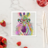 Serviette En Papier Zebra Rainbow Splash (En situation)
