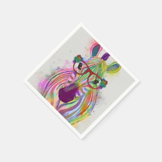Serviette En Papier Zebra Rainbow Splash (Coin)