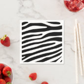 Serviette En Papier Zebra rayures motif noir & blanc + vos idées (En situation)