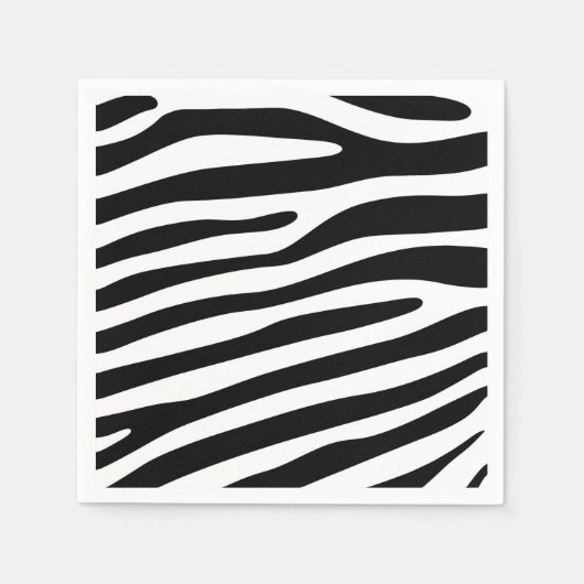 Serviette En Papier Zebra rayures motif noir & blanc + vos idées (Devant)