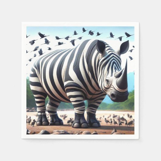 Serviette En Papier Zebra Rhino (Devant)