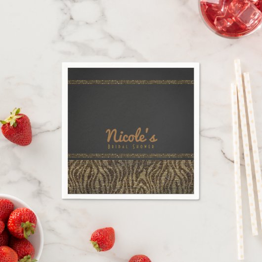 Serviette En Papier Zebra Sparkles Glam Chic Modern Party (En situation)