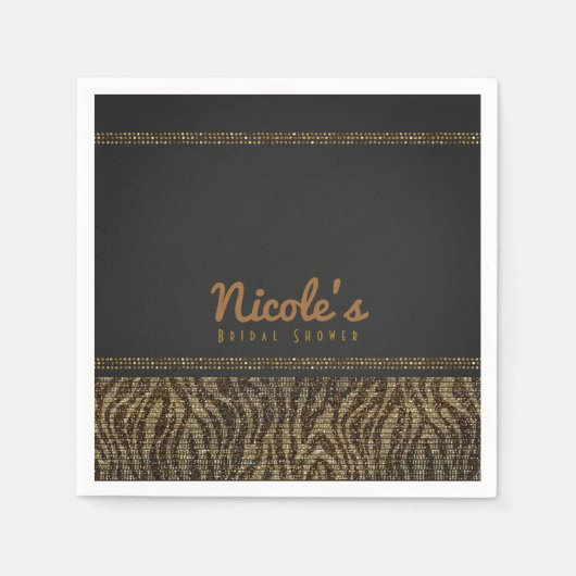 Serviette En Papier Zebra Sparkles Glam Chic Modern Party (Devant)