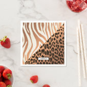 Serviette En Papier Zèbre et Empreinte de léopard (En situation)