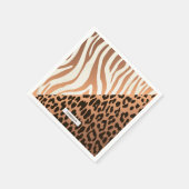 Serviette En Papier Zèbre et Empreinte de léopard (Coin)
