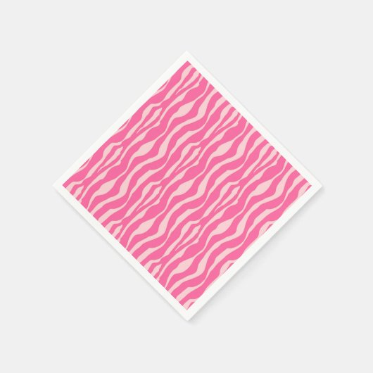 Serviette En Papier Zèbre rayures - Fuchsia et rose clair (Coin)