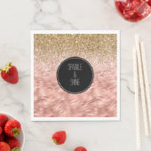 Serviette En Papier Zèbre rose chic Imprimer Glitz (En situation)