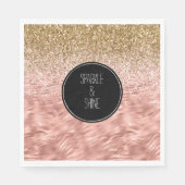 Serviette En Papier Zèbre rose chic Imprimer Glitz (Devant)
