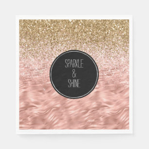 Serviette En Papier Zèbre rose chic Imprimer Glitz