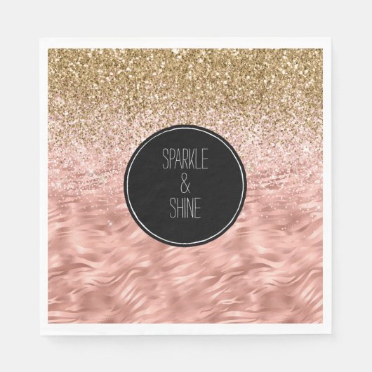 Serviette En Papier Zèbre rose chic Imprimer Glitz (Devant)