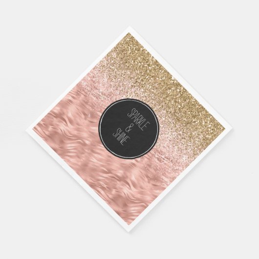 Serviette En Papier Zèbre rose chic Imprimer Glitz (Coin)