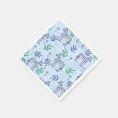 Serviette En Papier Zèbres Préppy Classiques et Martini Bleu (Coin)