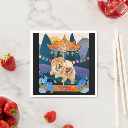 Serviette En Papier ZEN CARNIVAL Chow serviettes (En situation)