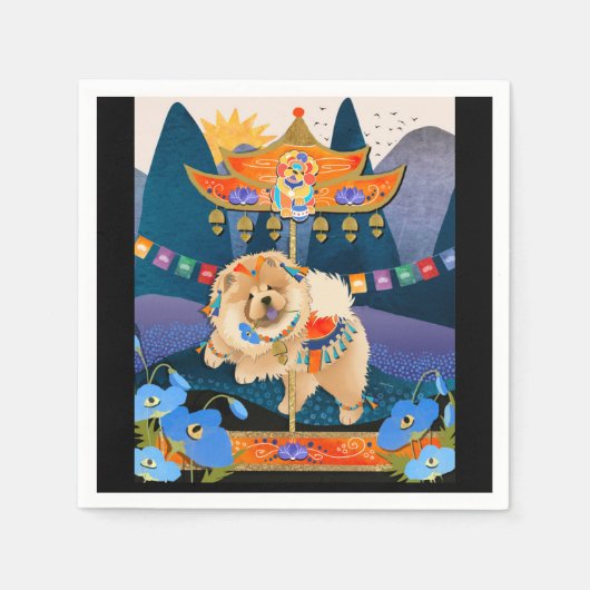Serviette En Papier ZEN CARNIVAL Chow serviettes (Devant)