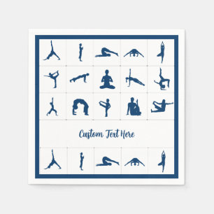 Serviette En Papier Zen Yoga Positions Occasion spéciale Namaste