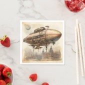 Serviette En Papier Zeppelin Steampunk vintage (12) (En situation)