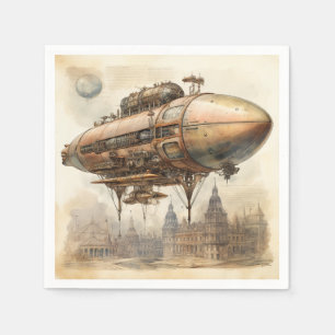 Serviette En Papier Zeppelin Steampunk vintage (12)