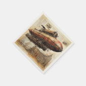 Serviette En Papier Zeppelin Steampunk vintage (3) (Coin)
