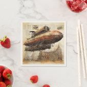 Serviette En Papier Zeppelin Steampunk vintage (3) (En situation)