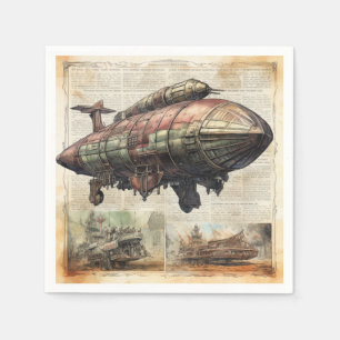 Serviette En Papier Zeppelin Steampunk vintage (6)