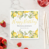 Serviette En Papier Zesty Lemons Fun Jaune fête d'anniversaire (En situation)