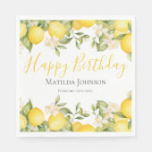 Serviette En Papier Zesty Lemons Fun Jaune fête d'anniversaire (Devant)