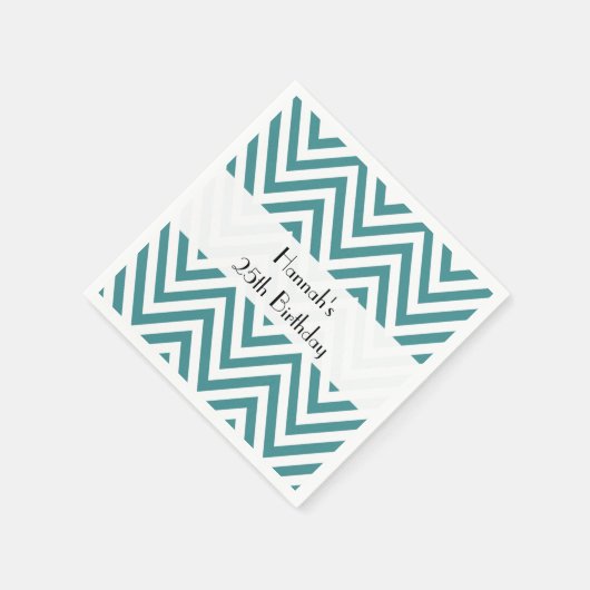 Serviette En Papier Zigzag bleu, Chevron, Motif Zigzag, Anniversaire (Coin)