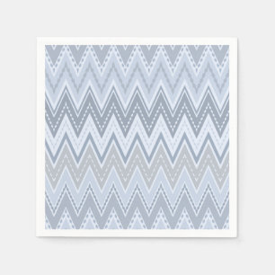 Serviette En Papier Zigzag bleu clair