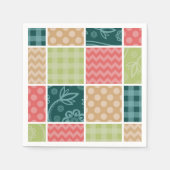 Serviette En Papier Zigzag, Chevron, En vichy, Pois, Patchwork (Devant)