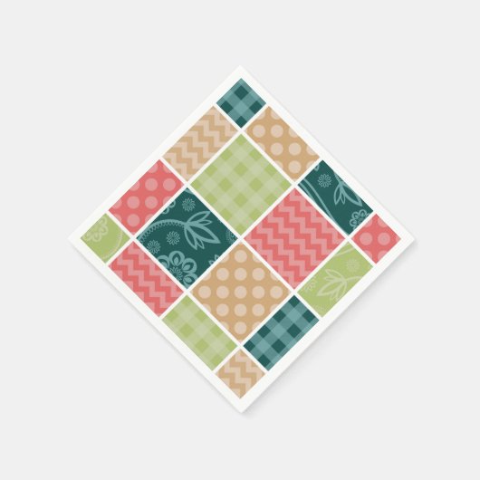 Serviette En Papier Zigzag, Chevron, En vichy, Pois, Patchwork (Coin)