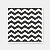Serviette En Papier Zigzag Chevron Noir Et Blanc (Devant)