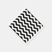 Serviette En Papier Zigzag Chevron Noir Et Blanc (Coin)