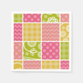 Serviette En Papier Zigzag, Chevron, Pois, En vichy, Patchwork (Devant)