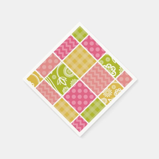 Serviette En Papier Zigzag, Chevron, Pois, En vichy, Patchwork (Coin)