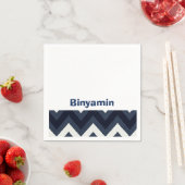 Serviette En Papier Zigzag upsherin napkin (En situation)