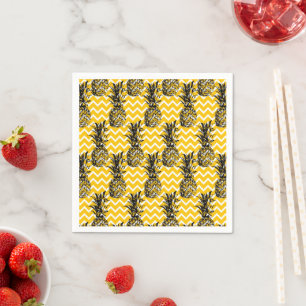Serviette En Papier Zigzags ananas