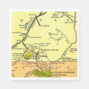 Serviette En Papier Zion - Bryce - Grand Canyon  