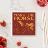 Serviette En Papier Zodiac Chinese New Year 2026 Horse (En situation)