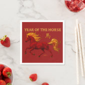 Serviette En Papier Zodiac Chinese New Year 2026 Yang Fire Horse (En situation)