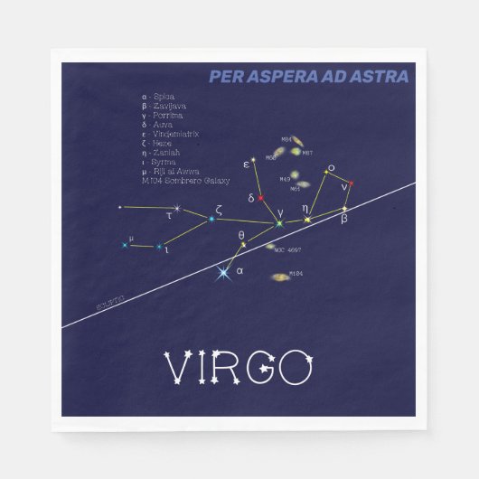 Serviette En Papier Zodiac Constellation Virgo (Devant)
