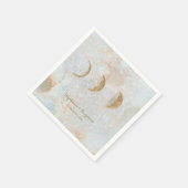 Serviette En Papier Zodiac Lune Céleste Texte Personnalisé Minimal Mar (Coin)